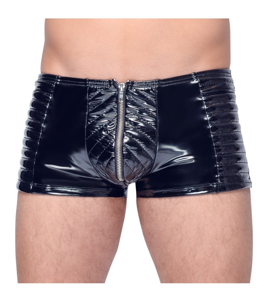 Pants aus Lack mit unterlegtem Front-Reißverschluss