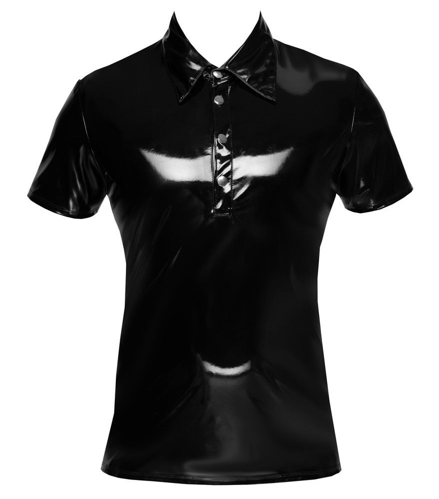 Lack-Minikleid mit 2-Wege-Reißverschluss vorne