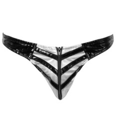 Lack-Minirock mit Reißverschluss vorne