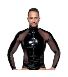 Lack-Shirt mit Netzeinsätzen