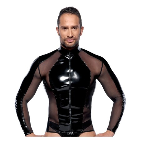 Lack-Shirt mit Netzeinsätzen