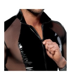 Lack-Shirt mit Netzeinsätzen