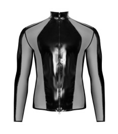 Lack-Shirt mit Netzeinsätzen