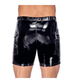 Lack-Shorts mit Klappentaschen