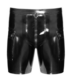 Lack-Shorts mit Klappentaschen