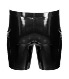 Lack-Shorts mit Klappentaschen