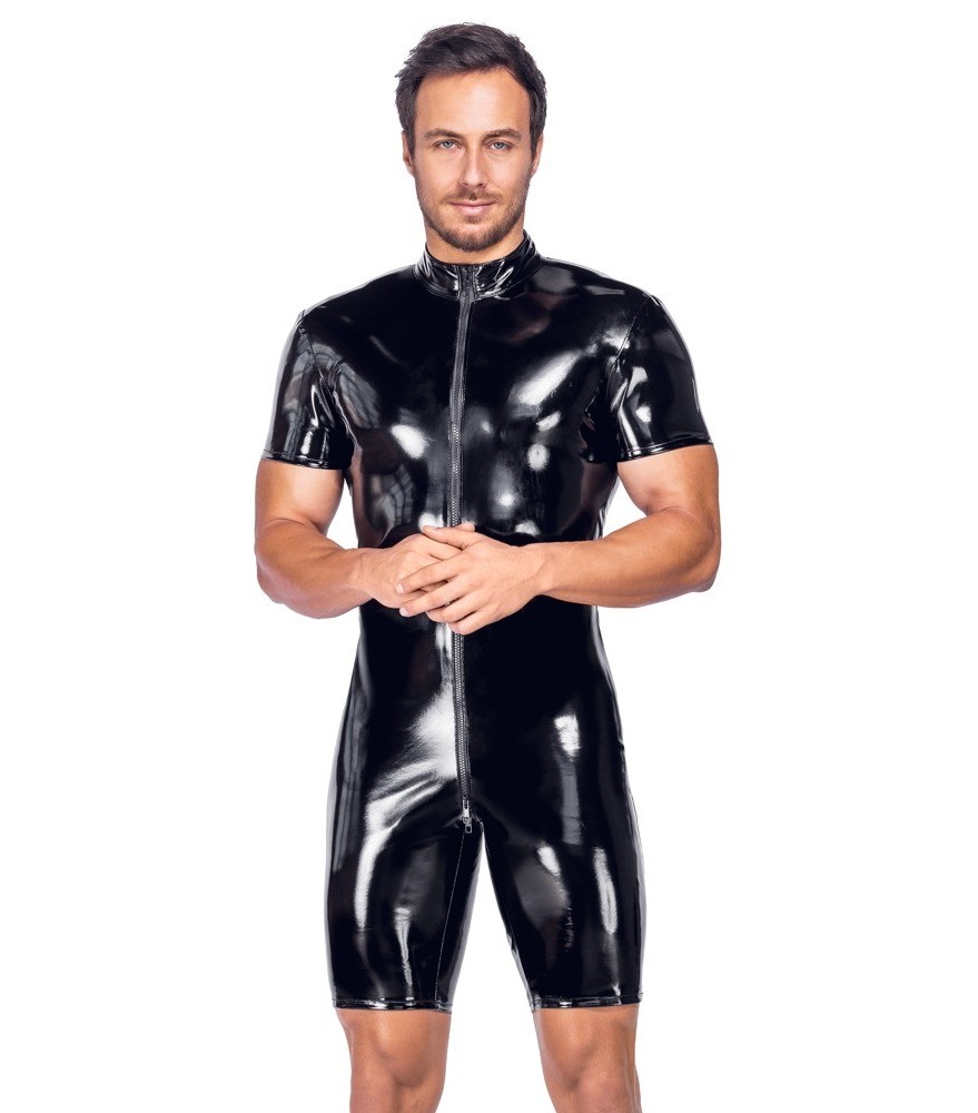 Lack-Kurzoverall mit 3-Wege-Reißverschluss