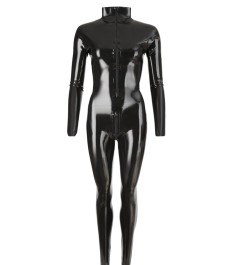 Catsuit aus Latex mit Front- und Schritt-Reißverschluss