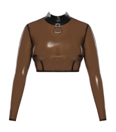 Latex-Shirt mit großem Frontring