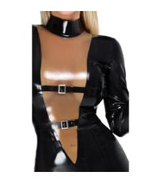 Latex-Kleid mit Transparent-Einsatz