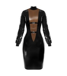 Latex-Kleid mit Transparent-Einsatz