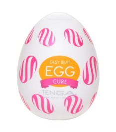 Masturbator „Egg Curl“ mit gerippter Spiralkugel-Stimulationsstruktur