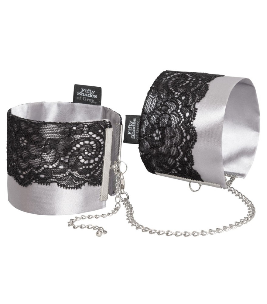 Handfessel „Play Nice Satin & Lace Wrist Cuffs“