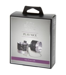 Handfessel „Play Nice Satin & Lace Wrist Cuffs“, verstellbar
