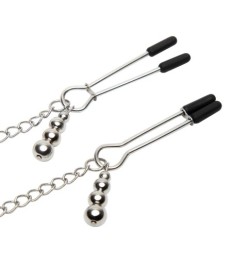 Halsband mit Nippelklemmen „Play Nice Satin Collar & Nipple Clamps“