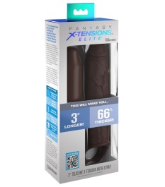 Penishülle „3“ Silicone X-tension with Strap“ mit Hodenring