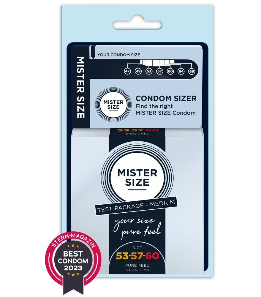 Kondome „Test Package Medium“ inkl. Condom Sizer (Penis-Maßband)