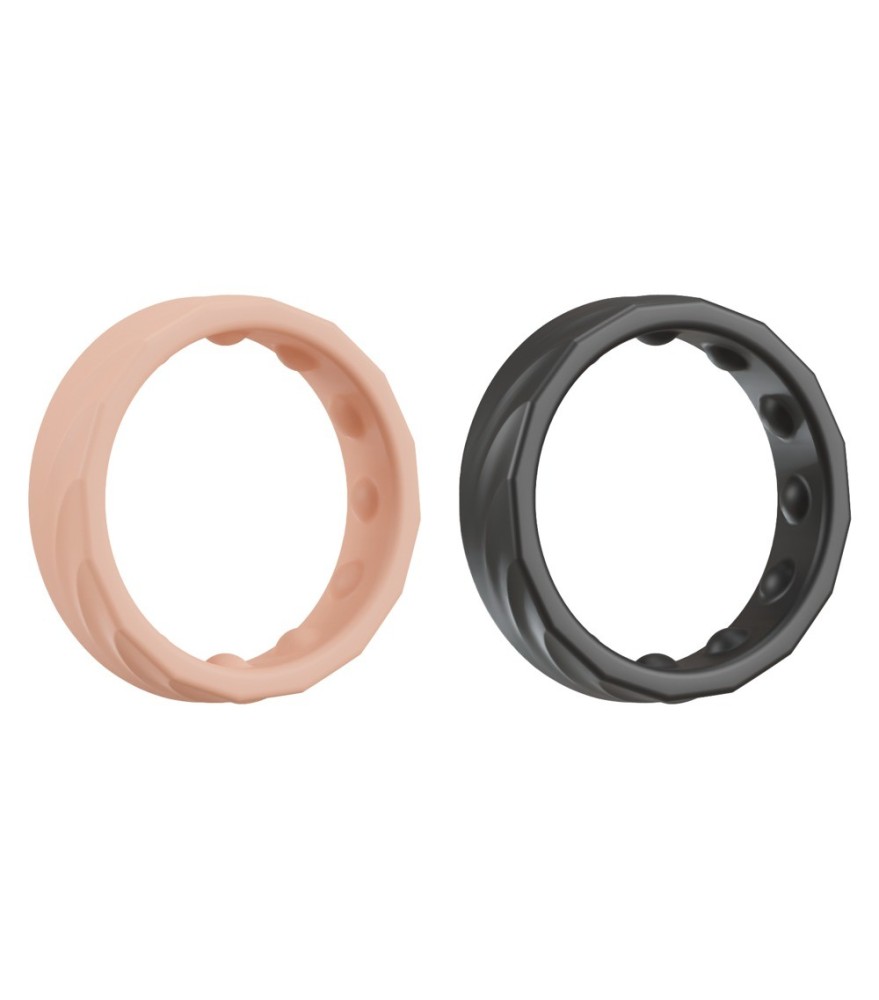 2-teiliges Set „4in1 Cock Rings“ mit Silikonringen für Eichel