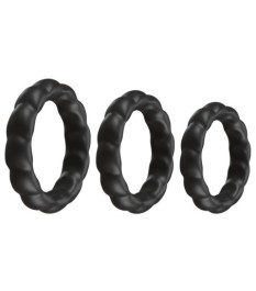 3-teiliges „Penisringe-Set“ mit Wellenstruktur
