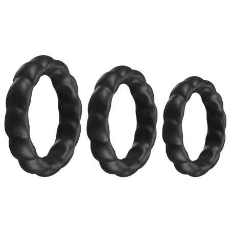 3-teiliges „Penisringe-Set“ mit Wellenstruktur