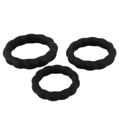 3-teiliges „Penisringe-Set“ mit Wellenstruktur
