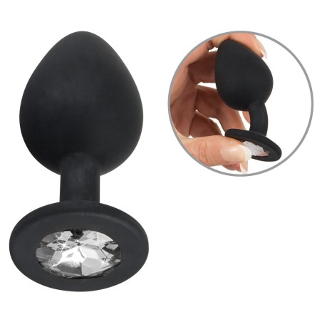 Analplug aus Silikon mit Schmuckstein