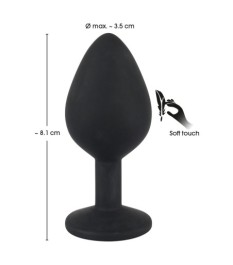 Analplug aus Silikon mit Schmuckstein