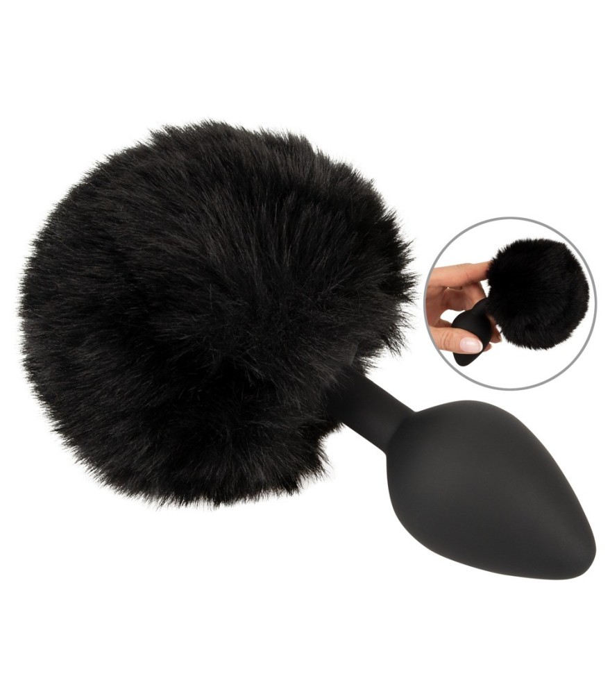 Analplug „fluffy tail size M“ mit Kunstfell-Puschel