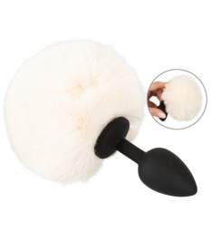 Analplug „fluffy tail size S“ mit Kunstfell-Puschel