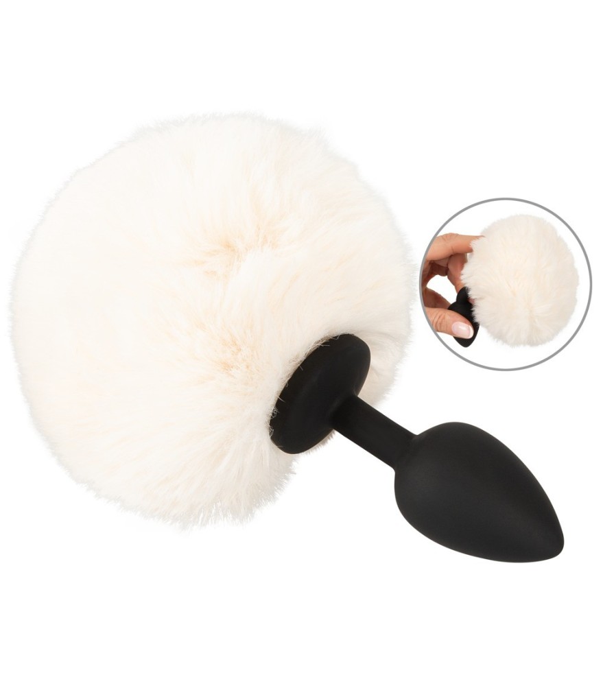 Analplug „fluffy tail size S“ mit Kunstfell-Puschel