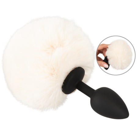 Analplug „fluffy tail size S“ mit Kunstfell-Puschel