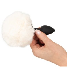 Analplug „fluffy tail size S“ mit Kunstfell-Puschel