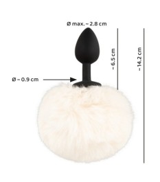 Analplug „fluffy tail size S“ mit Kunstfell-Puschel