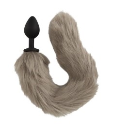 Analplug „fluffy tail“ mit langem Kunstfell-Schweif