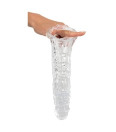 Penishülle „Penis sleeve“ mit Hodenring, innen genoppt