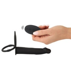 Analvibrator „RC double fucker“ mit Penis- und Hodenring