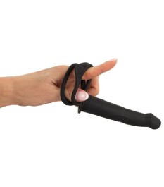 Analvibrator „RC double fucker“ mit Penis- und Hodenring