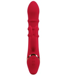 Rabbitvibrator mit 3 beweglichen Massageringen