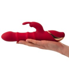 Rabbitvibrator mit 3 beweglichen Massageringen