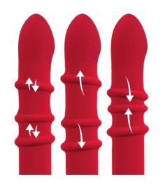 Rabbitvibrator mit 3 beweglichen Massageringen