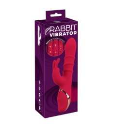 Rabbitvibrator mit 3 beweglichen Massageringen
