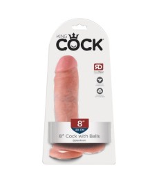 Dildo „8" Cock with Balls“, 21 cm, mit Hoden
