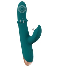 Rabbitvibrator mit Massagering & Klopf-Funktion