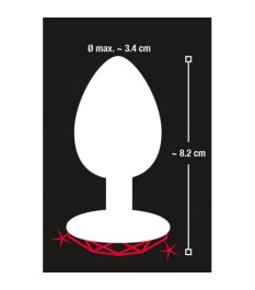 „Diamond Anal Plug“ aus Aluminium, Herz-Schmuckstein als Stopper