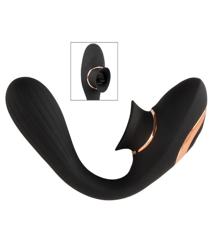 Biegsamer Klit-Vibrator mit beweglicher Zunge