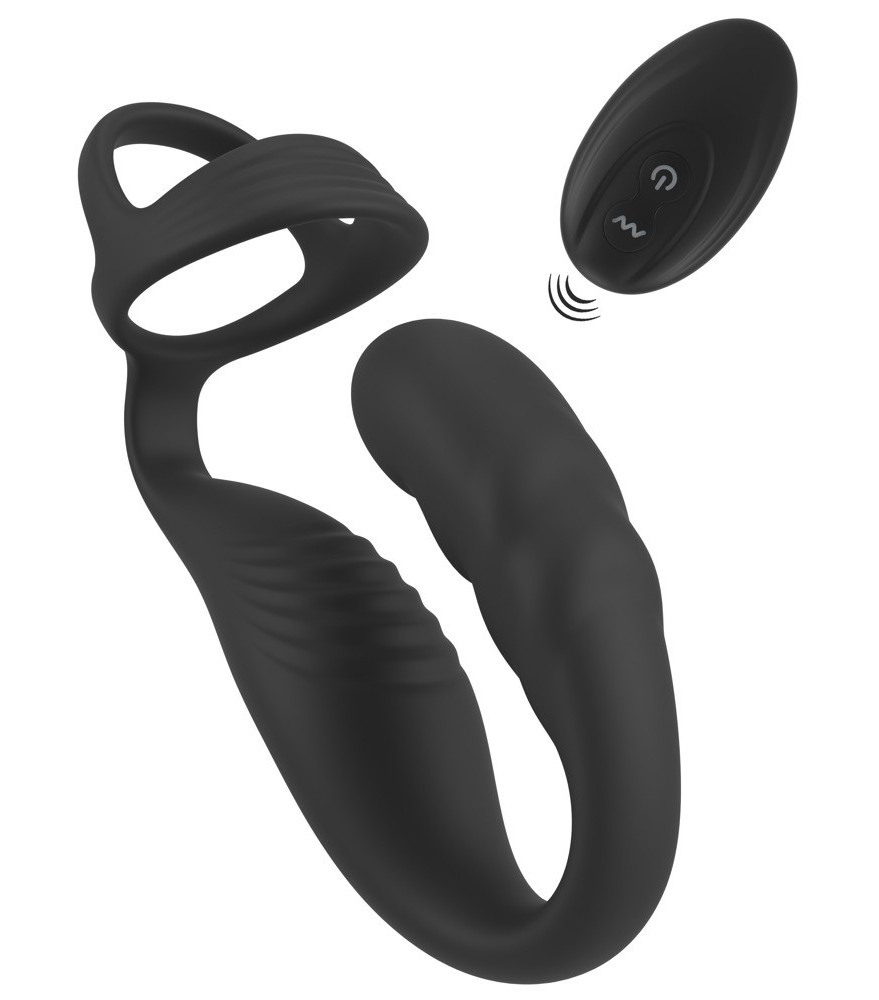 Prostata-Vibrator mit Perineum-Vibrator und Penis-/Hodenring