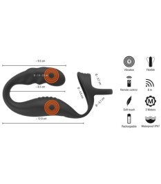 Prostata-Vibrator mit Perineum-Vibrator und Penis-/Hodenring