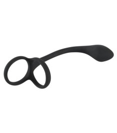 Penis- und Hodenring „Cock & ball ring with butt plug“ mit Analplug