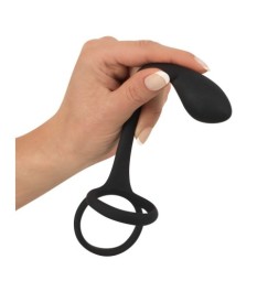 Penis- und Hodenring „Cock & ball ring with butt plug“ mit Analplug