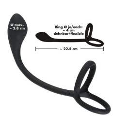 Penis- und Hodenring „Cock & ball ring with butt plug“ mit Analplug